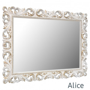 Зеркало настенное в раме  Alice Белое с золотом